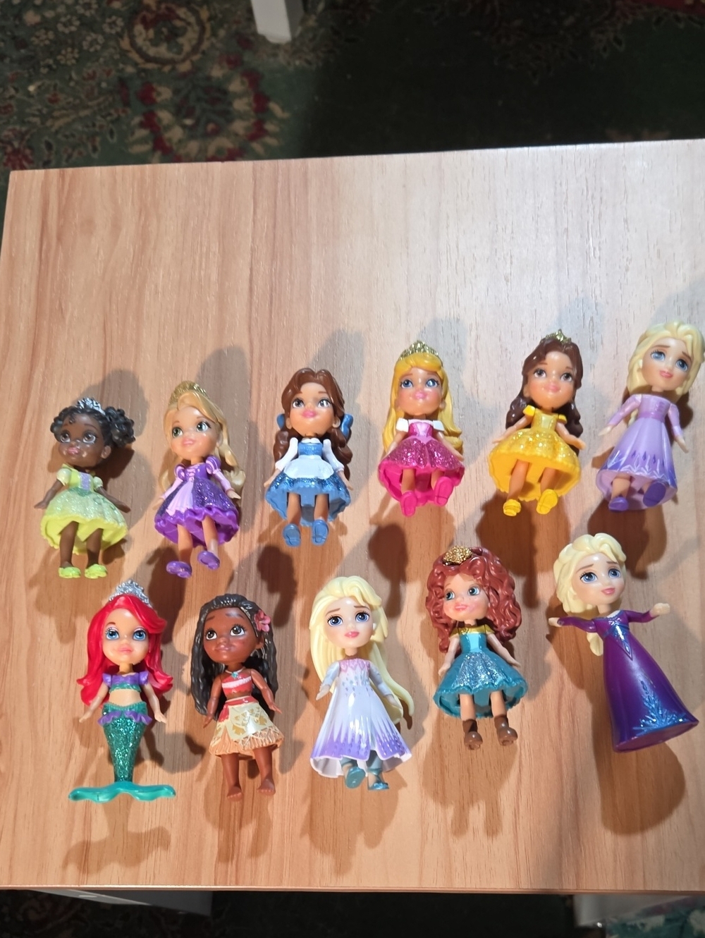 Disney Mini Princess Dolls Set - Pink Purple Blue Yellow Green Red